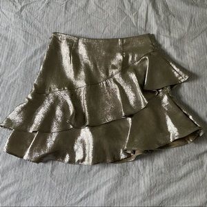 Zara silver ruffle mini skort